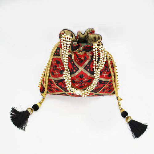 Batwa  | Potli Bags Or Batwa Or Wristlets With Pearl Handle